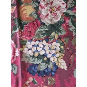 P Kaufmann Queensland Crimson Floral Red Chinz Fruit Grapes Rose Fabric 52"x56"